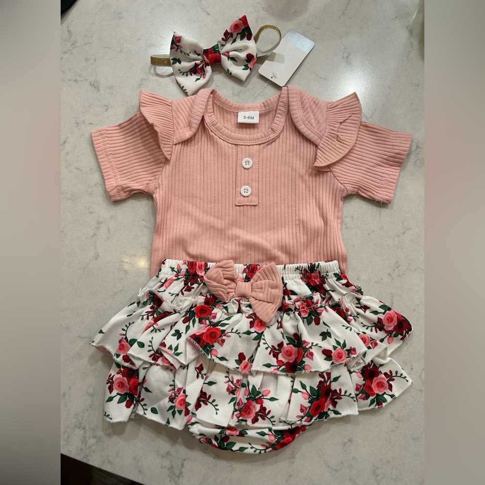 Baby Girl Pink Matching Set